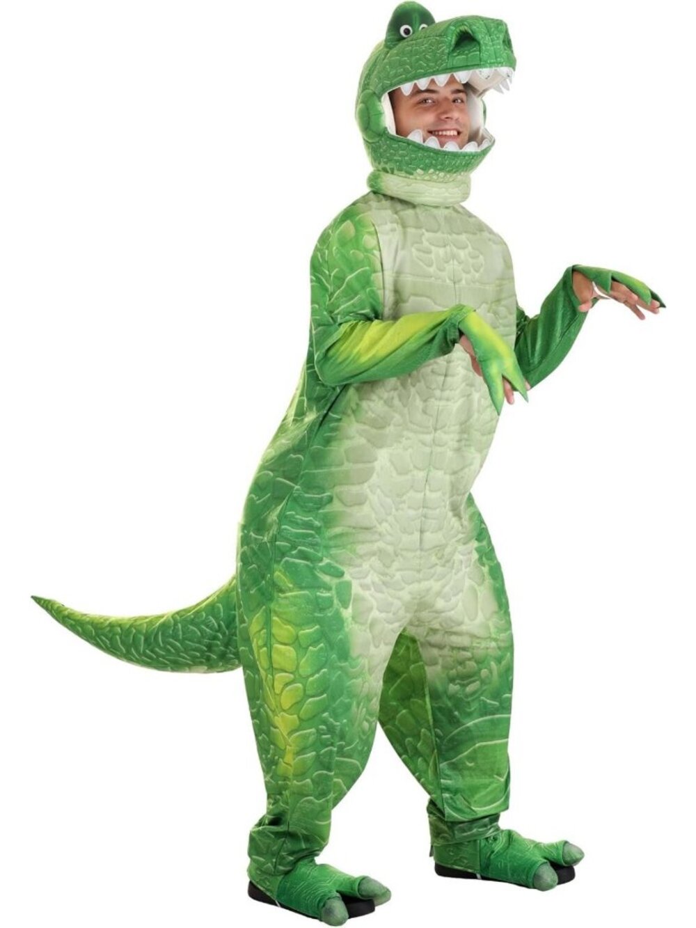 Adult Green Dinosaur Jumpsuit Costume - Toy Story Rex Cosplay for Halloween Fun